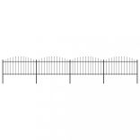 fekete acélkerítés lándzsás tetejű 714,5 x 150 cm