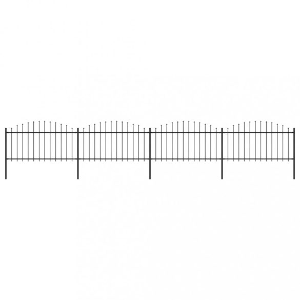 fekete acélkerítés lándzsás tetejű 714,5 x 150 cm
