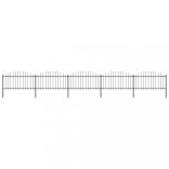 fekete acélkerítés lándzsás tetejű szegéllyel 892,5 x 150 cm