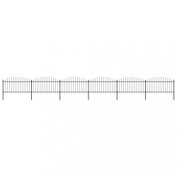   fekete acél kerti kerítés lándzsás tetejű 1070 x 150 cm