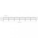 fekete acél kerti kerítés lándzsás tetejű 1070 x 150 cm