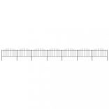 fekete acélkerítés lándzsás tetejű szegéllyel 1248 x 150 cm