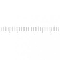   fekete acélkerítés lándzsás tetejű szegéllyel 1248 x 150 cm