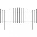 fekete acélkerítés lándzsás tetejű szegéllyel 1248 x 150 cm