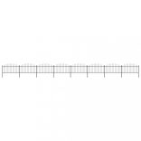 fekete acél kerti kerítés lándzsás tetejű 1426 x 150 cm