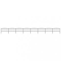   fekete acél kerti kerítés lándzsás tetejű 1426 x 150 cm