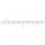 fekete acél kerti kerítés lándzsás tetejű 1426 x 150 cm