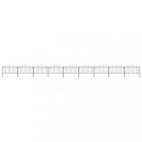 fekete acél kerti kerítés lándzsás tetejű 1603,5 x 150 cm