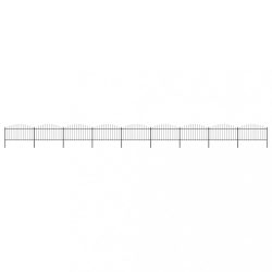   fekete acél kerti kerítés lándzsás tetejű 1603,5 x 150 cm