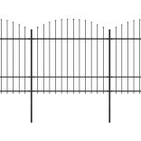 fekete acélkerítés lándzsás tetejű szegéllyel 359 x 175 cm