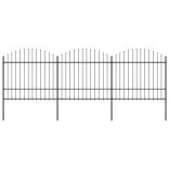 fekete acélkerítés lándzsás tetejű 537 x 175 cm