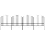 fekete acélkerítés lándzsás tetejű 714,5 x 175 cm