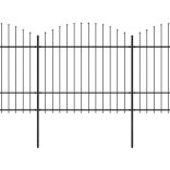 fekete acélkerítés lándzsás tetejű 714,5 x 175 cm