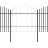 fekete acélkerítés lándzsás tetejű szegéllyel 1248 x 175 cm