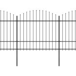 fekete acélkerítés lándzsás tetejű szegéllyel 1426 x 175 cm