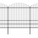 fekete acélkerítés lándzsás tetejű 537 x 200 cm