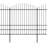 fekete acélkerítés lándzsás tetejű 714,5 x 200 cm