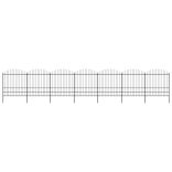 fekete acélkerítés lándzsás tetejű szegéllyel 1248 x 200 cm