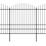 fekete acélkerítés lándzsás tetejű szegéllyel 1248 x 200 cm