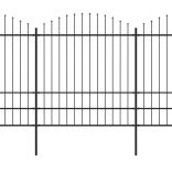 fekete acél kerti kerítés lándzsás tetejű 1426 x 200 cm