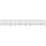 fekete acél kerti kerítés lándzsás tetejű 1603,5 x 200 cm