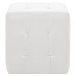 2 db fehér műbőr puff 30x30x30 cm