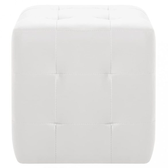 2 db fehér műbőr puff 30x30x30 cm