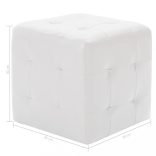 2 db fehér műbőr puff 30x30x30 cm