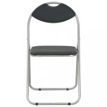 6 db fekete műbőr összecsukható étkezőszék