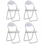 4 db fehér műbőr összecsukható étkezőszék