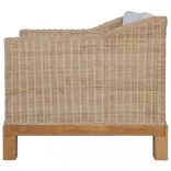 2 részes természetes rattan kanapészett párnákkal