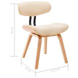 6 db krémszínű hajlított fa és műbőr étkezőszék