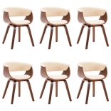 6 db krémszínű hajlított fa és műbőr étkezőszék