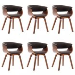 6 db szürke hajlított fa és szövet étkezőszék