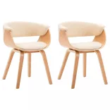 2 db krémszínű hajlított fa és műbőr étkezőszék