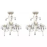 2 db elegáns, fehér kristálycsillár