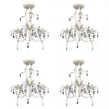 4 db elegáns, fehér kristálycsillár