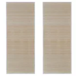 2 db téglalap alakú természetes bambuszszőnyeg 120 x 180 cm