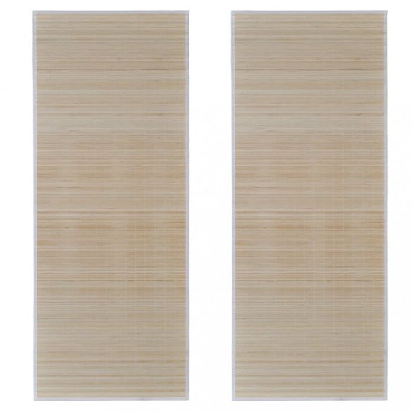 2 db téglalap alakú természetes bambuszszőnyeg 120 x 180 cm