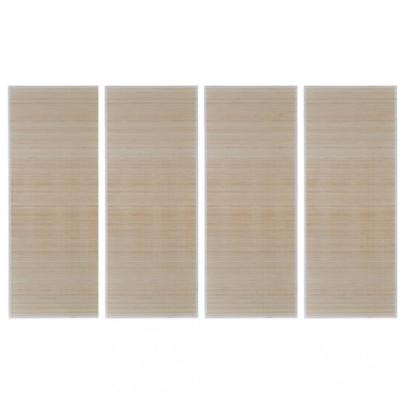 4 db téglalap alakú természetes bambuszszőnyeg 120 x 180 cm