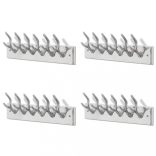 4 db ezüstszínű alumínium ruhaakasztó fogas