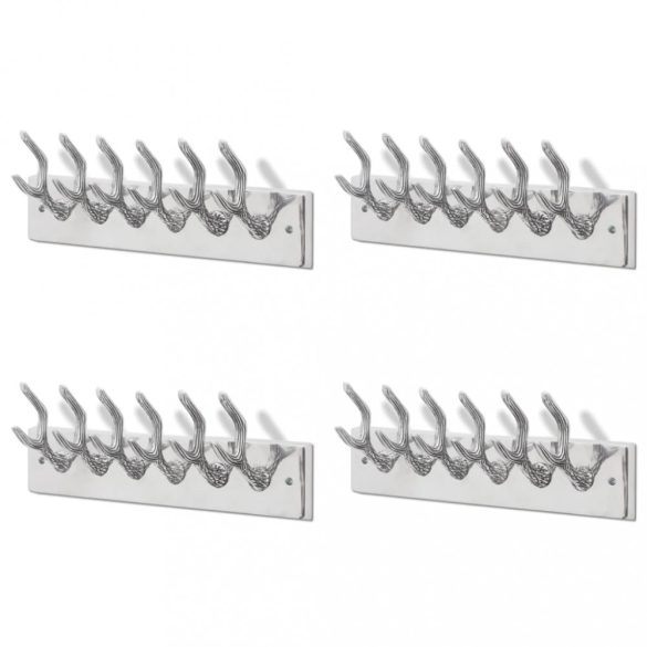 4 db ezüstszínű alumínium ruhaakasztó fogas