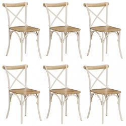 6 db fehér tömör mangófa kereszt háttámlás szék