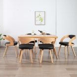 6 db fekete hajlított fa és műbőr étkezőszék