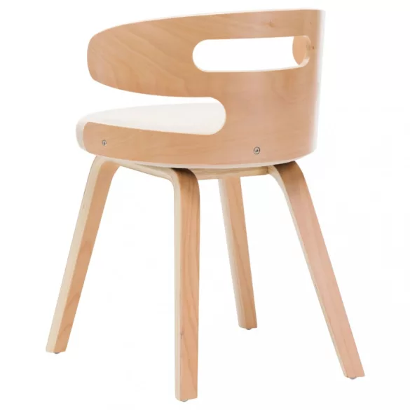 4 db krémszínű hajlított fa és műbőr étkezőszék