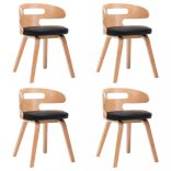 4 db fekete hajlított fa és műbőr étkezőszék