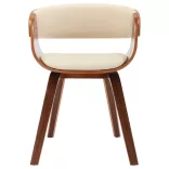 4 db krémszínű hajlított fa és műbőr étkezőszék