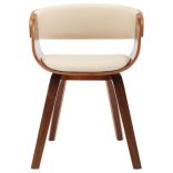 6 db krémszínű hajlított fa és műbőr étkezőszék