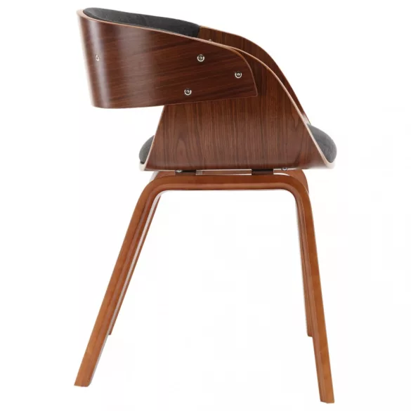 4 db szürke hajlított fa és szövet étkezőszék