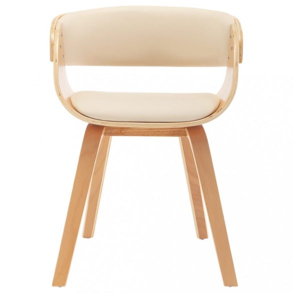 2 db krémszínű hajlított fa és műbőr étkezőszék